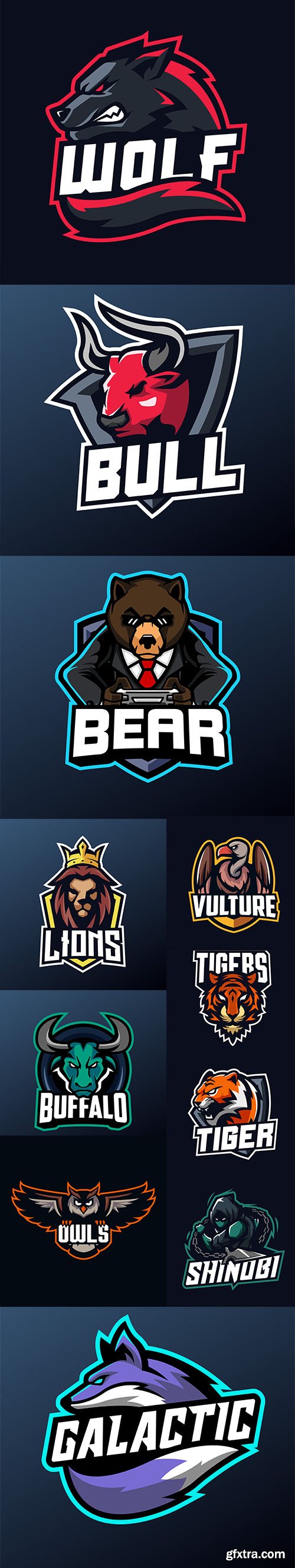 Mascot for sports and esports logo isolated