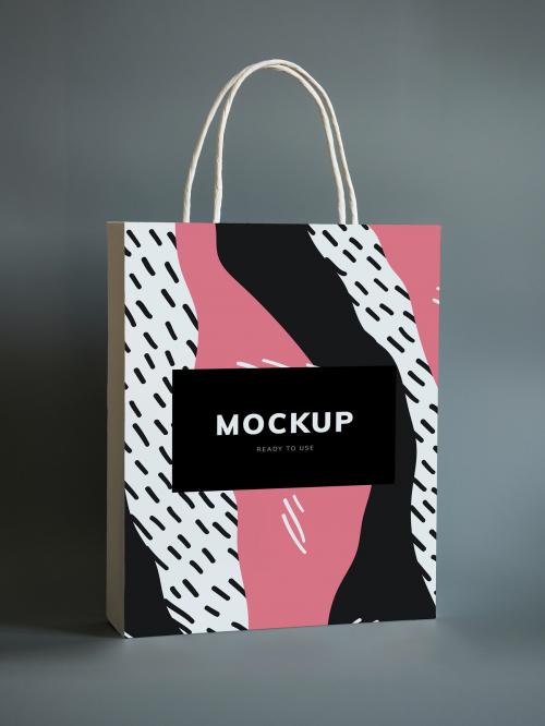 Colorful shopping paper bag mockup - 502726
