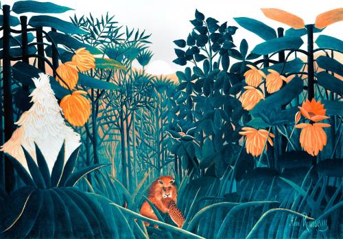 The Repast of the Lion, remix from original painting by Henri Rousseau - 2265735