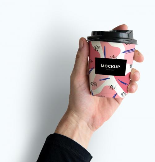 Colorful takeaway coffee cup mockup design - 502778