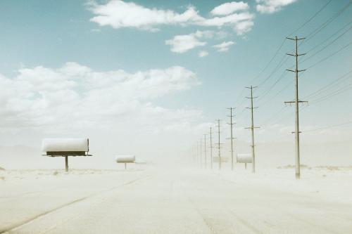 Empty desert road in Palm Springs - 2268796