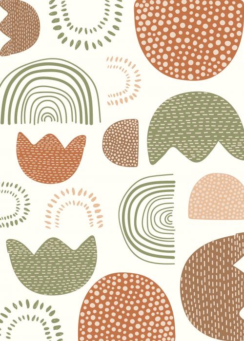 Earth tone natural patterned doodle background vector - 2274342