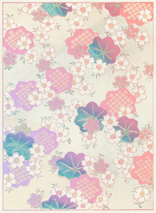 Pastel floral pattern vintage illustration, remix from original artwork. - 2270758