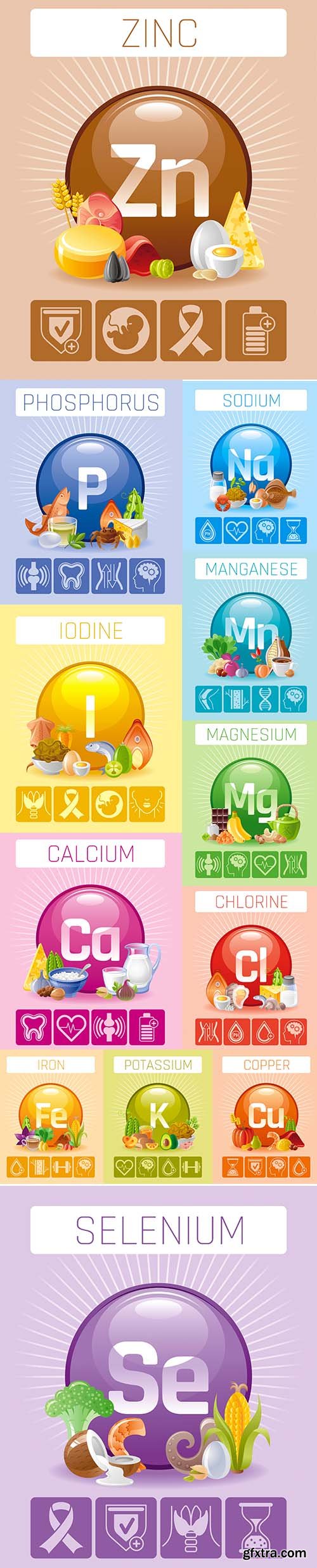 Mineral and Vitamin Supplement Illustrations