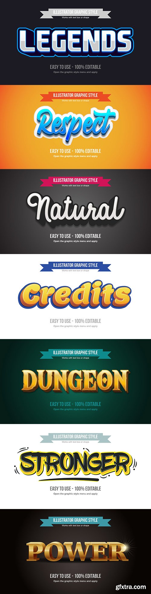 Editable font effect text collection illustration design 118