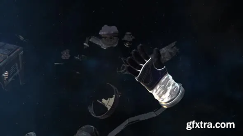 Videohive Astronaut Glove and Debris Floating in Space 27128041