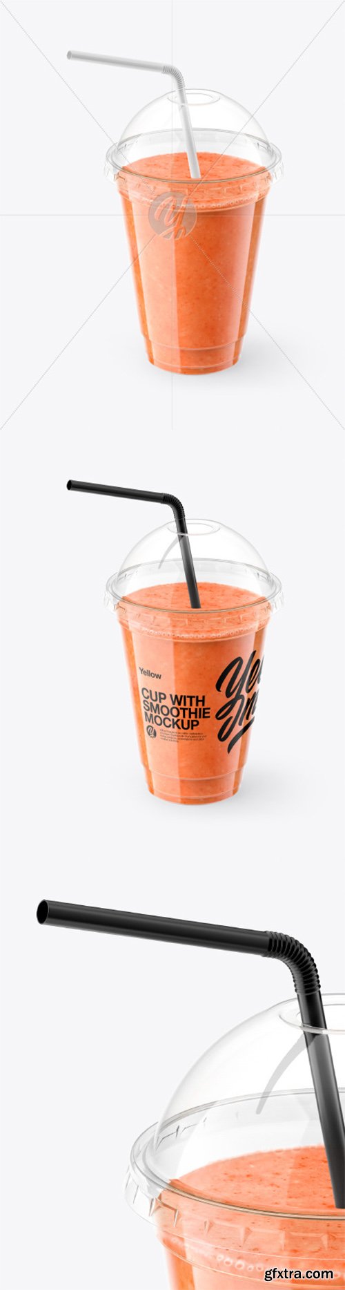 Watermelon Smoothie Cup with Straw Mockup 61668