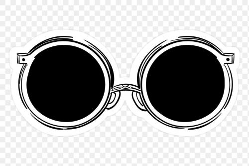 Black round vintage sunglasses transparent png - 2034521