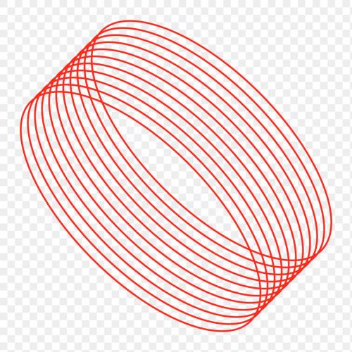 3D abstract red round shape transparent png - 2051811