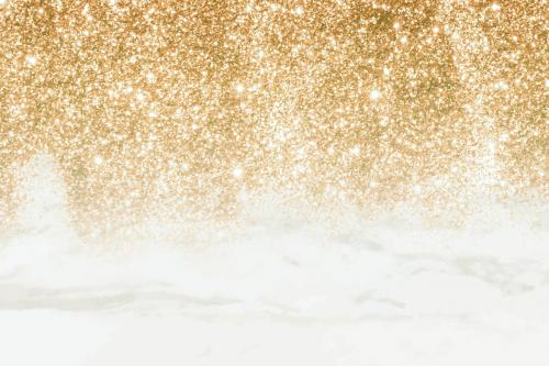 Gold glittery pattern on white marble background vector - 938126