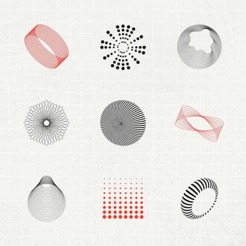 Abstract 3D design elements collection vector - 2051713