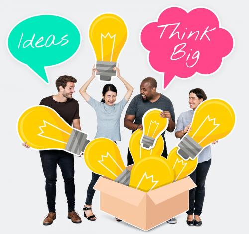 People thinking big with creative ideas - 493050