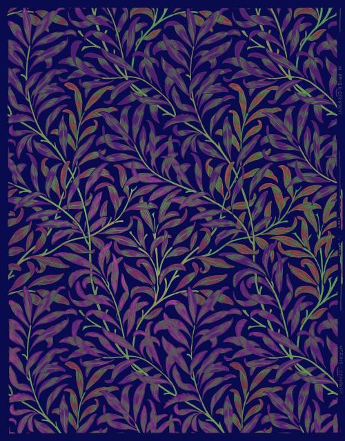 Willow wallpaper pattern, remix from original illustration by William Morris - 2263321