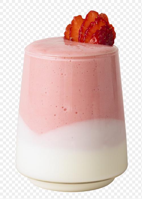 Layered strawberry and yogurt smoothie transparent png - 2274846