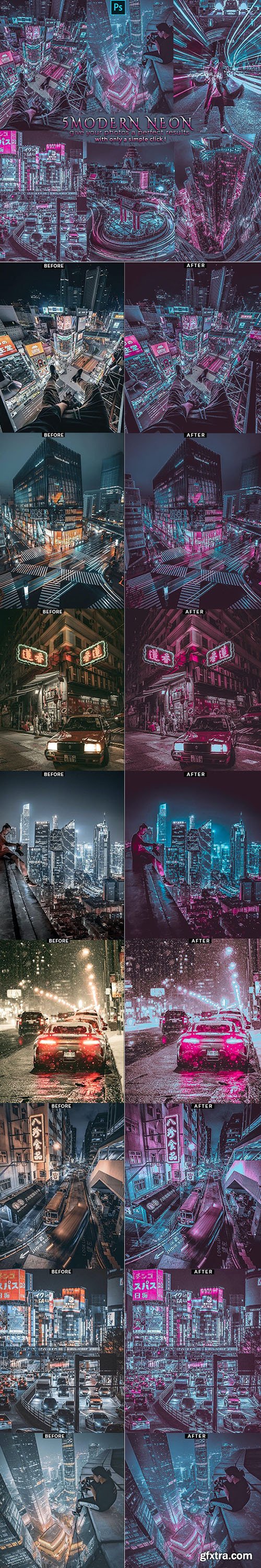 GraphicRiver - Modern Neon - Blogger Insta Photoshop Actions 26272050