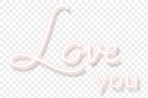 Love you neon word transparent png - 2094129