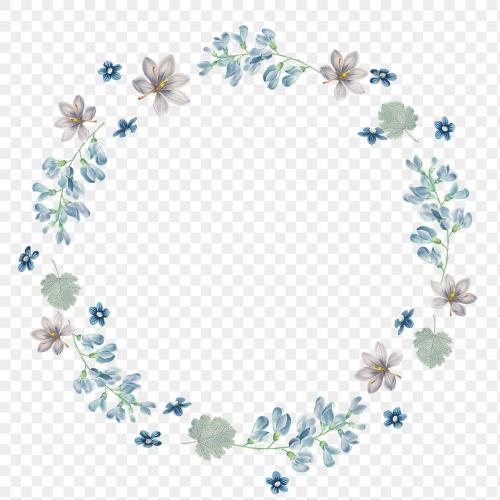 Round mixed flowers frame patterned transparent png - 2094552