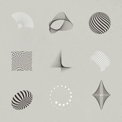Abstract 3D design elements collection vector - 2051723