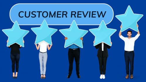 Diverse businesspeople showing star rating symbols - 492561