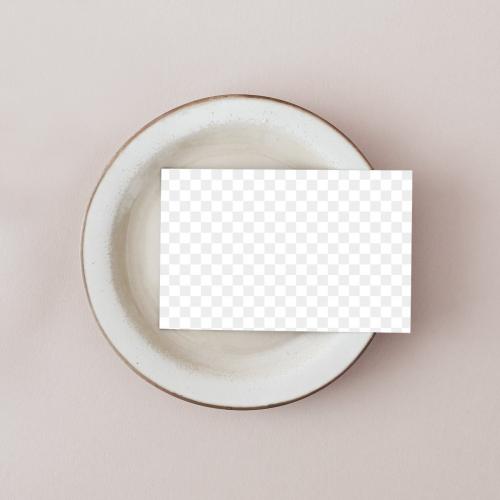 Business card on a plate transparent png - 2257124