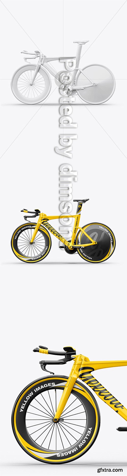 Carbon Triathlon Bicycle Mockup - Left Side View 40618