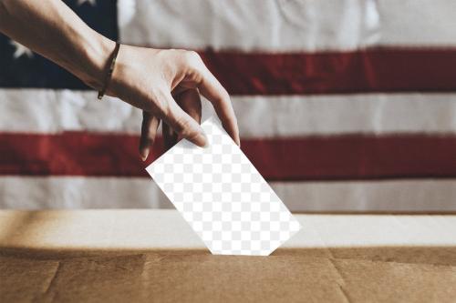 American casting her vote to a ballot box transparent png - 2032057
