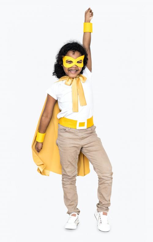 Cheerful kid in a superhero costume - 491867