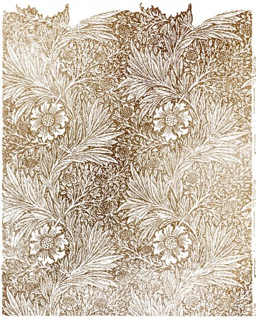 Marigold wallpaper vintage design, remix from original artwork by William Morris - 2265674
