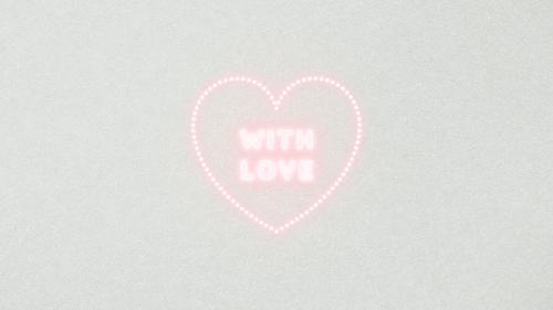 Pink with love neon word in a heart illustration - 2094160