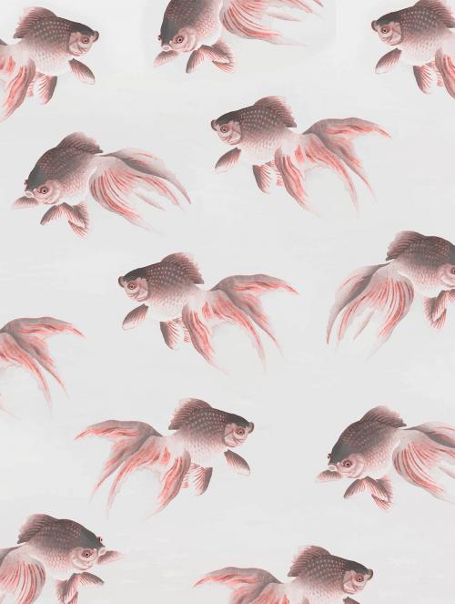 Veiltail goldfish pattern vintage illustration vector, remix from original artwork. - 2269838