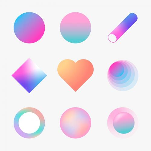 Colorful gradient collection vector - 1235322