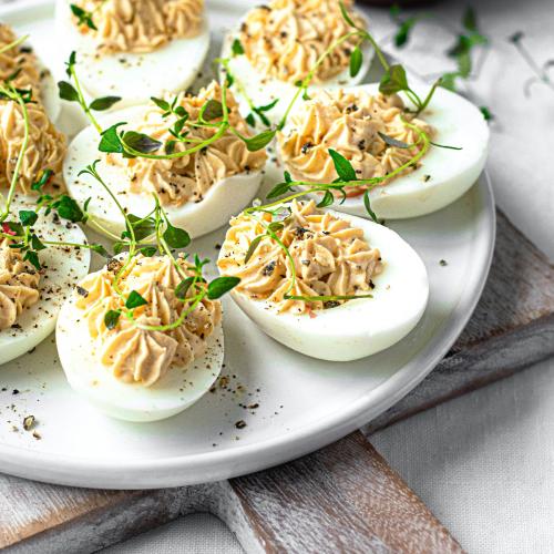 Deviled eggs on a white plate - 2269673