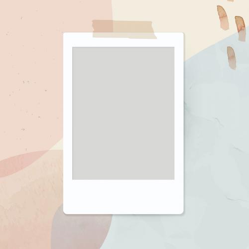Blank instant photo frame on neutral watercolor background vector - 2030227