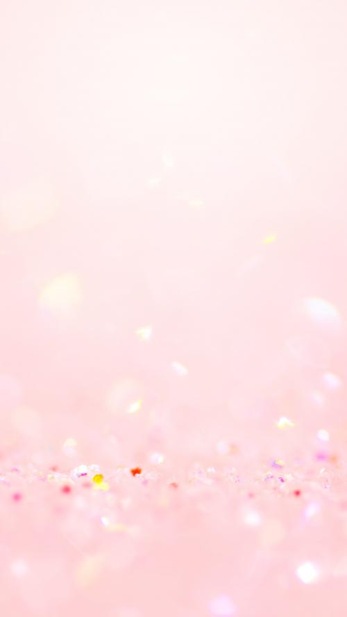 Soft pink glitter confetti bokeh background mobile phone wallpaper - 2280419