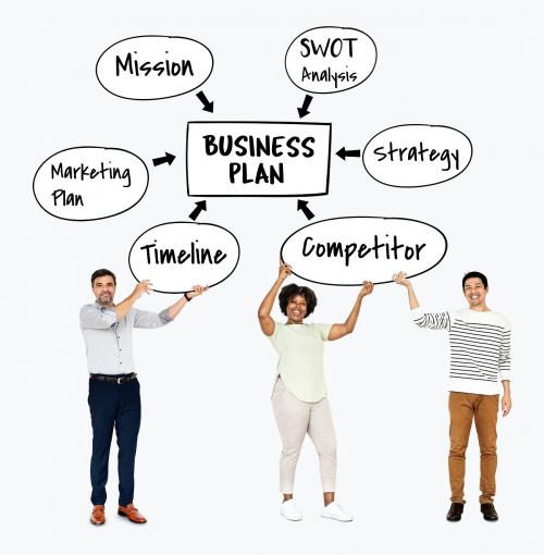 Diverse team with a business plan - 490958