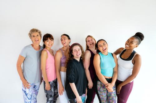Group of diverse people in yoga class - 2194622