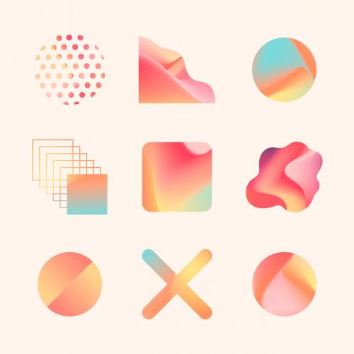 Colorful gradient collection vector - 1235326