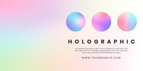 Pastel holographic pattern social template vector - 2009533
