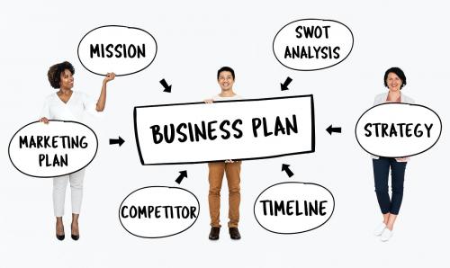 Diverse team with a business plan - 491200