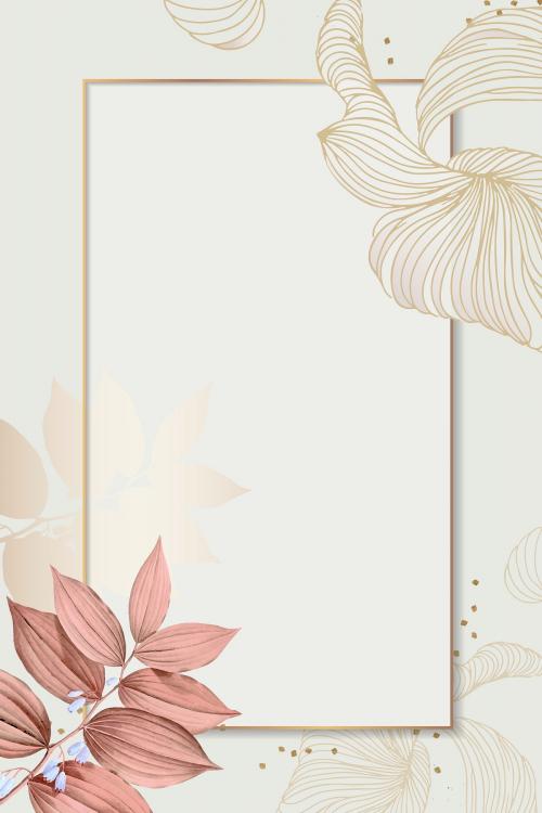 Floral rectangle frame design vector - 2027126
