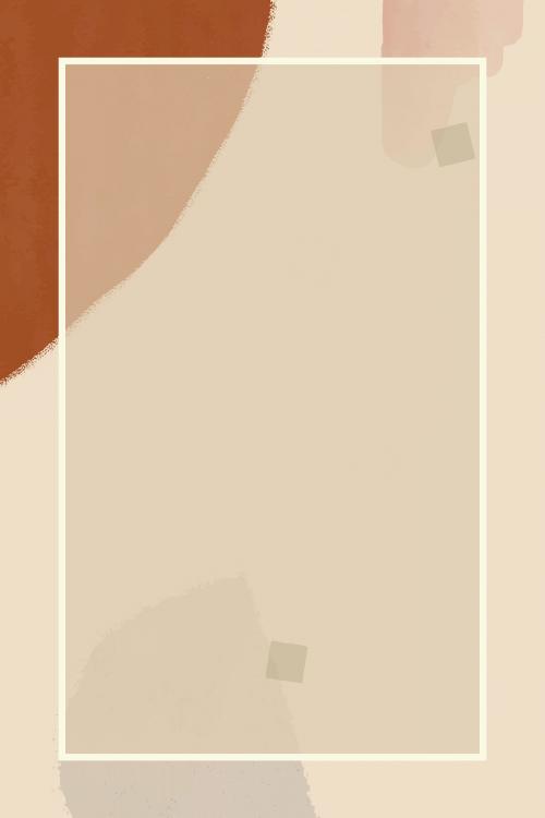 Rectangle frame on brown and cream watercolor background vector - 2030216