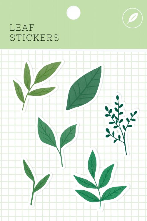 Leaf stickers package vector - 2030746
