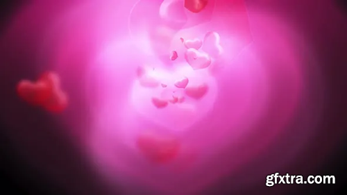 Videohive Red And Pink Absract Hearts Flowing Seamless Loop 27245768