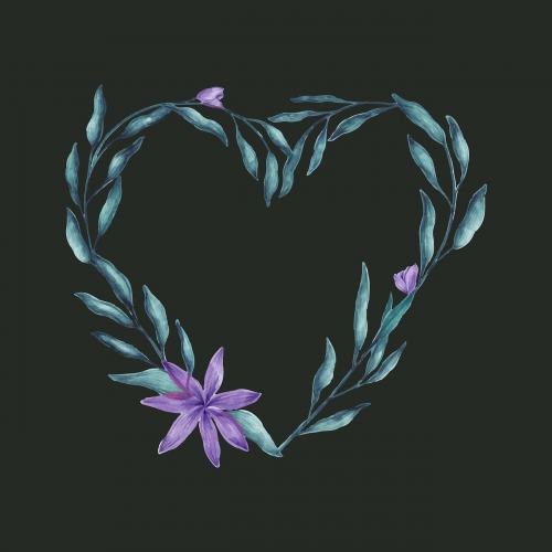 Heart shaped floral wreath vector - 2032835