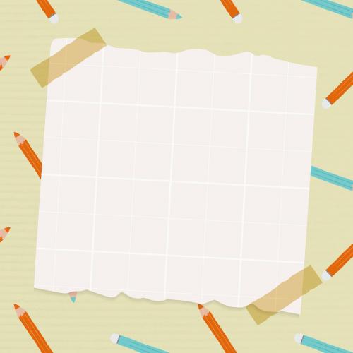 Notepaper on pencil pattern background vector - 2033556
