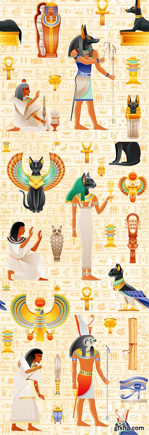 Egyptian Seamless Papyrus Pattern