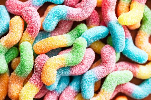 Colorful gummy worm candies - 2296603
