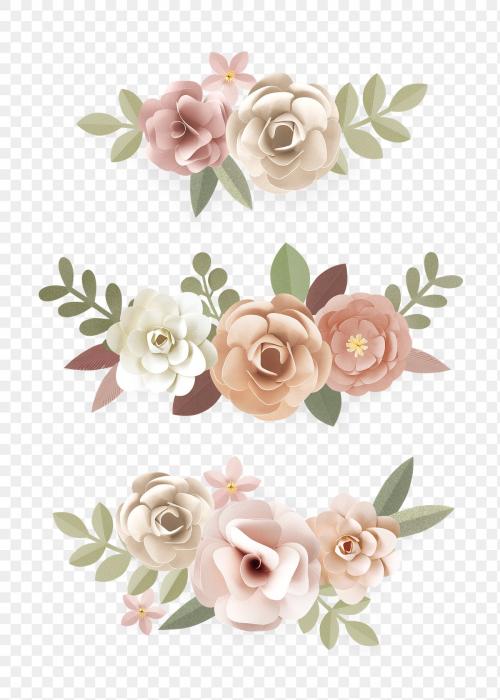 Paper craft flower collection transparent png - 2025448