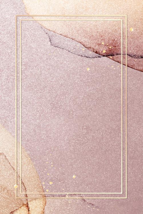 Gold frame on pink glitter background vector - 2040930
