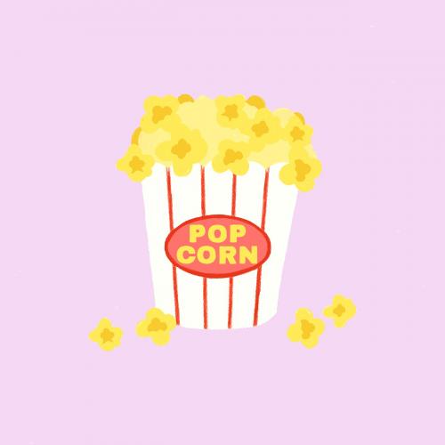 White and red striped paper popcorn bag vector - 2041382